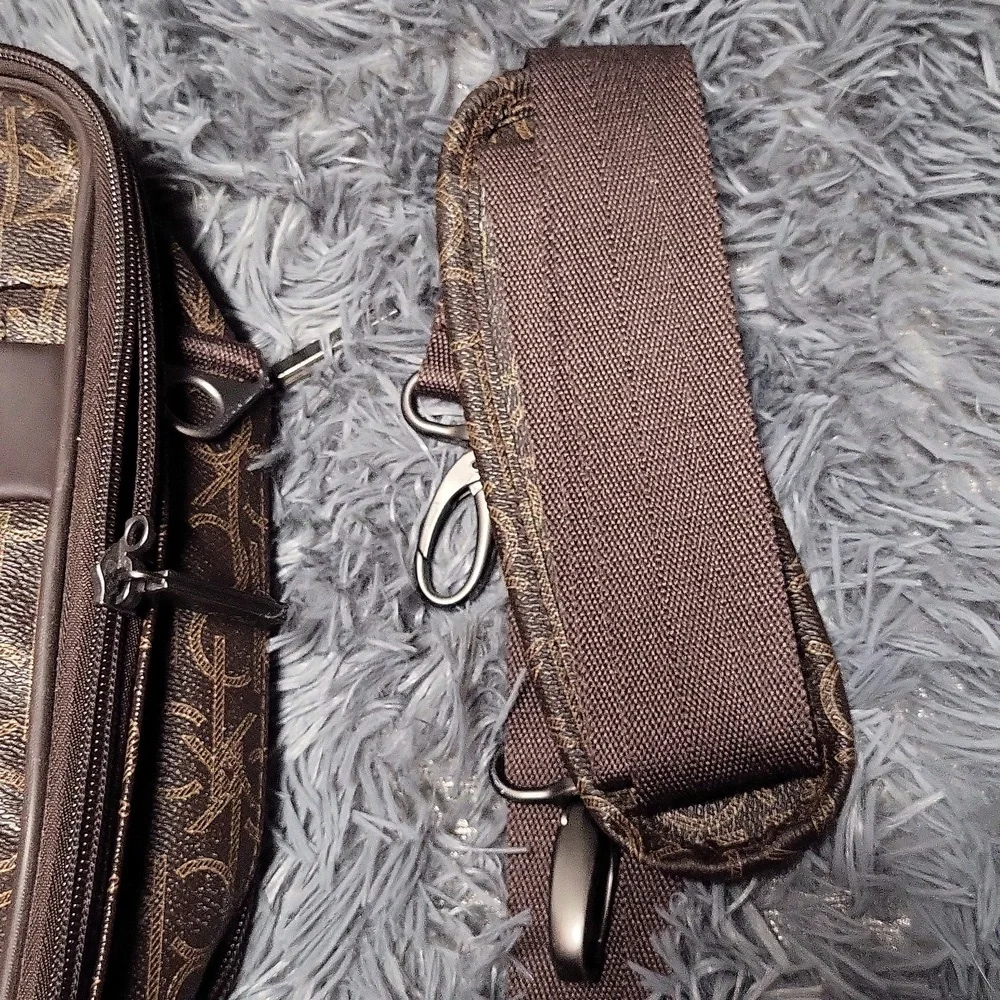 Calvin Klein Dark Brown Monogram Briefcase